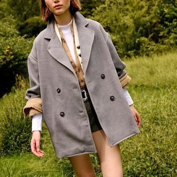 New Free People Hannah Double Breasted Blazer Jacket - Picture 2 of 6